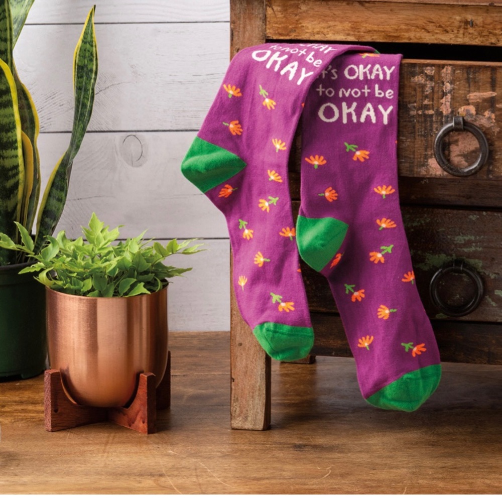“ It’s Okay to Not be Okay “ Unisex Socks Whimsical Fun Get Well UpLifting Gifts